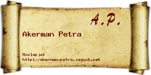 Akerman Petra névjegykártya