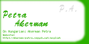 petra akerman business card